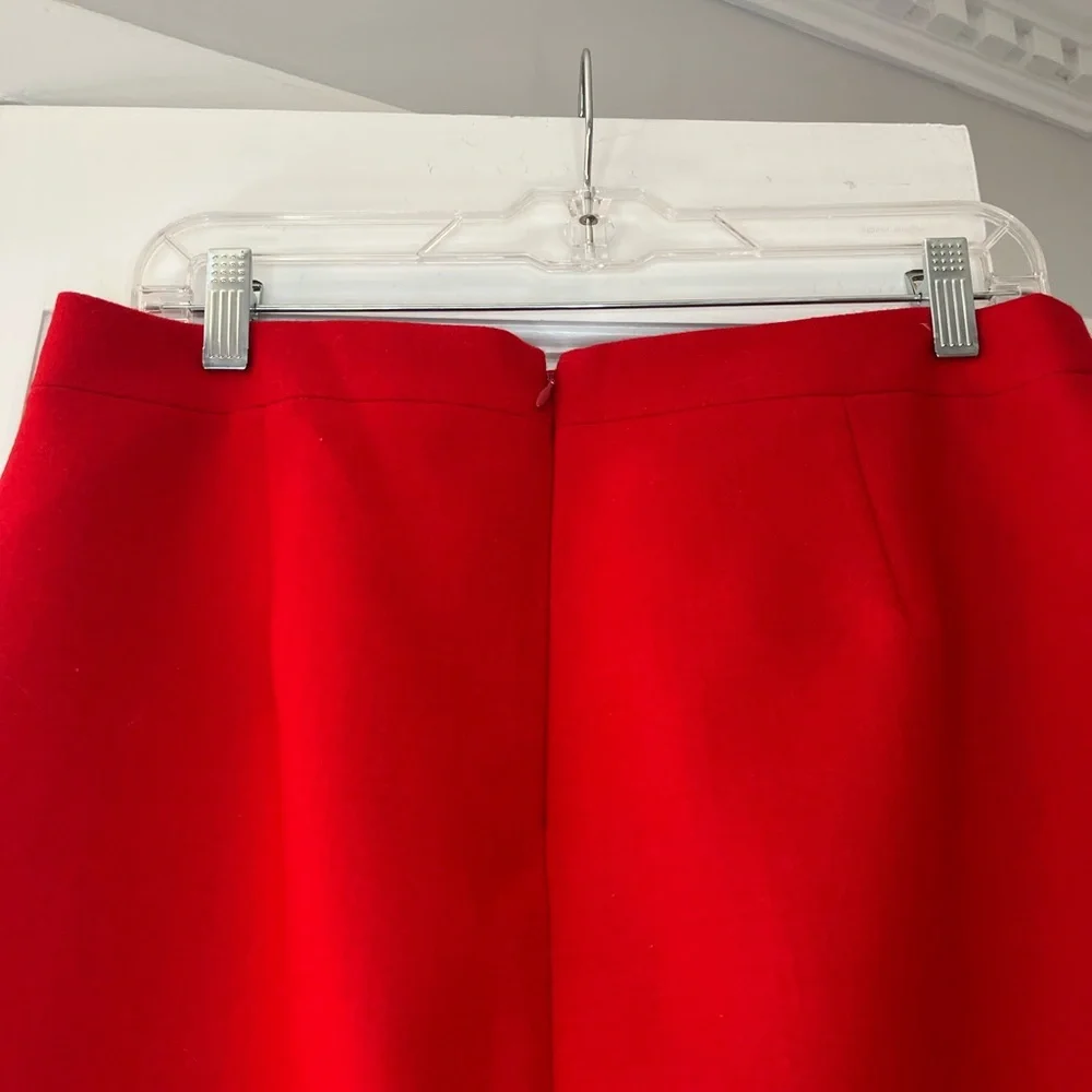 J Crew 100% Wool Chic Red Pencil Skirt for Women Business Casual - Picture 4 of 9